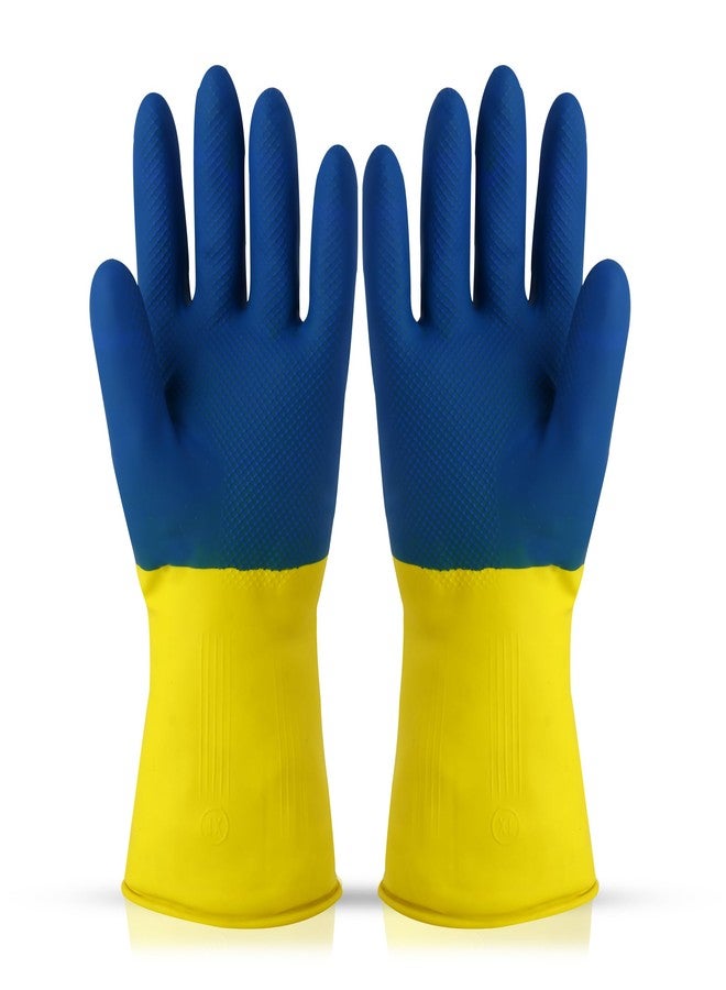 Robustt Heavy Duty Rubber Hand gloves - 1 Pair (Free Size, Multicolor) for Dishwashing, gardening, kitchen cleaning - Image 1